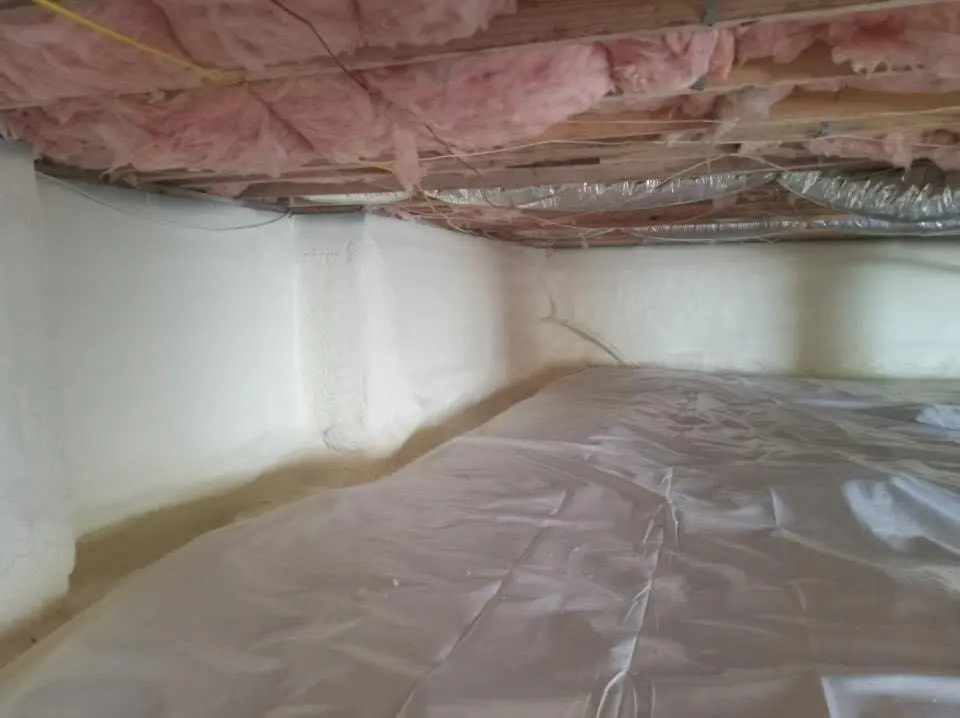 Crawl space encapsulation with closed-cell spray foam for Flat Roof Repair in Winfield